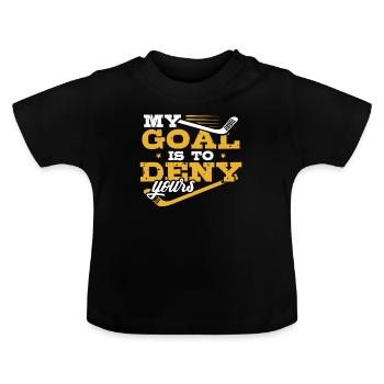Eishockey Torwart Torhüter Goalie Geschenk - Baby Bio-T-Shirt mit Rundhals - Schwarz - Vorne