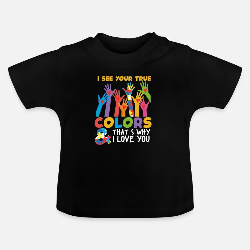 autisme - T-shirt bio col rond Bébé - noir