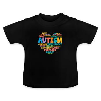 Autismus Asperger Autist Autisten Autism Geschenk - Baby Bio-T-Shirt mit Rundhals - Schwarz - Vorne