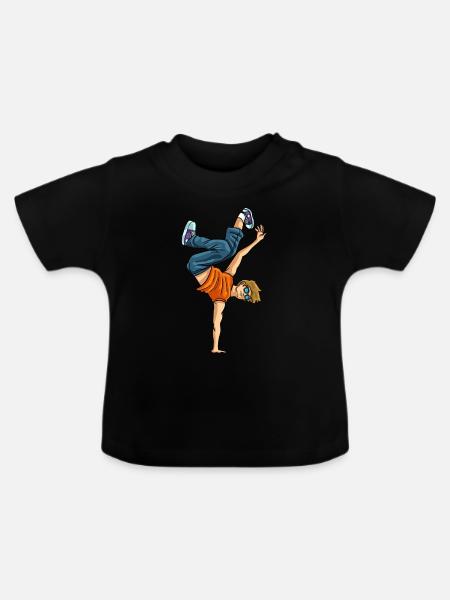 Breakdance Breaking Breaker Hip Hop Break Geschenk - Baby Bio-T-Shirt mit Rundhals - Schwarz