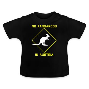 Kangaroo Kangaroo - Baby Organic T-Shirt with Round Neck - black - Front