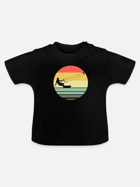 Kiteboard - Ekologisk T-shirt med rund hals baby - svart