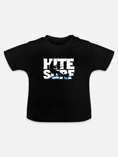 Kiteboard - Baby Bio-T-Shirt mit Rundhals - Schwarz