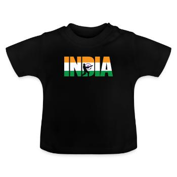 Kit de cricket en Inde: 2019 Indian International - T-shirt bio col rond Bébé - noir - Devant
