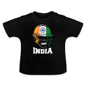Kit de cricket en Inde: 2019 Indian International - T-shirt bio col rond Bébé - noir - Devant