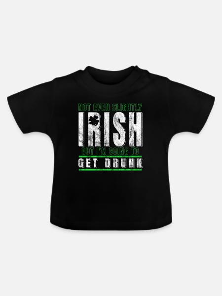 Irisches Glückskleeblatt - Baby Bio-T-Shirt mit Rundhals - Schwarz