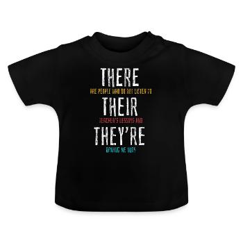 Englischlehrer für Grammatik - Baby Bio-T-Shirt mit Rundhals - Schwarz - Vorne