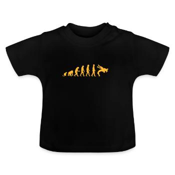 Wrestling Wrestling Ringer Gift Father Father's Day - Baby Organic T-Shirt with Round Neck - black - Front