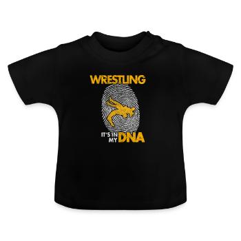 Wrestling wrestling wrestler gift wrestling - Baby Organic T-Shirt with Round Neck - black - Front