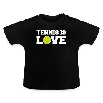 Tennis rackets - Baby Organic T-Shirt with Round Neck - black - Front
