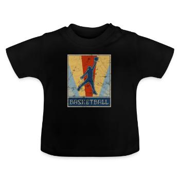 Basketball Sports Basket dunking basket used - Baby Organic T-Shirt with Round Neck - black - Front