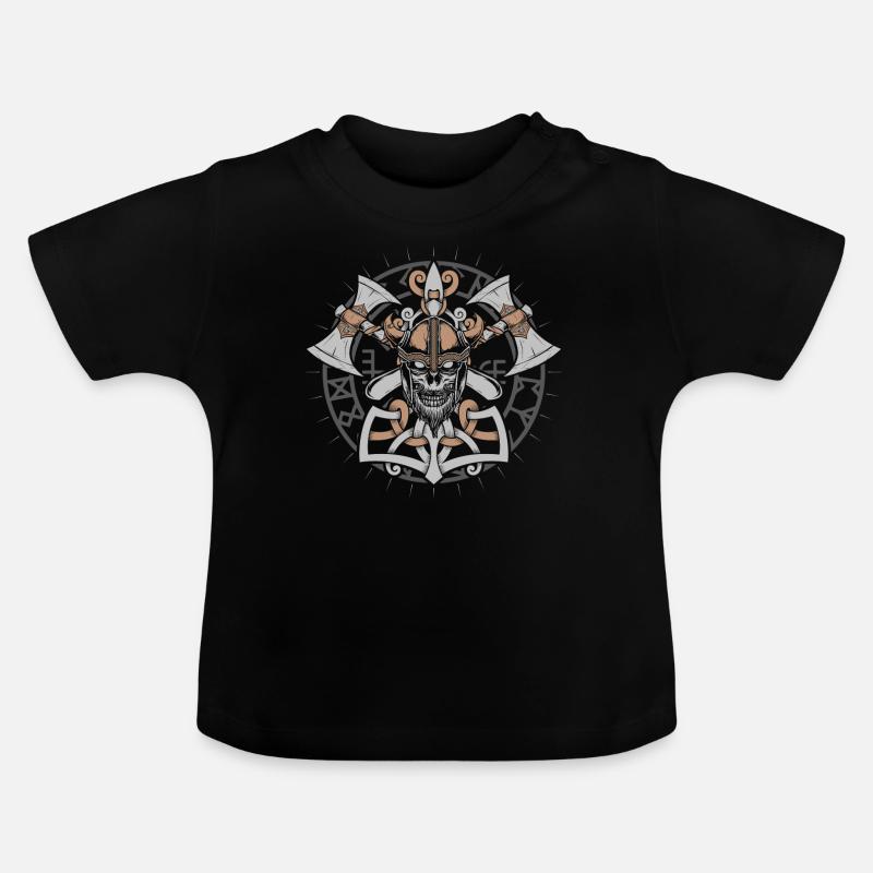 Hache viking bouclier viking - T-shirt bio col rond Bébé - noir