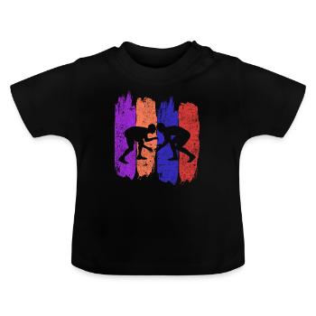 Wrestling wrestling wrestler gift wrestling - Baby Organic T-Shirt with Round Neck - black - Front