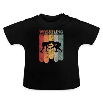 Wrestling wrestling wrestler gift wrestling - Baby Organic T-Shirt with Round Neck - black - Front