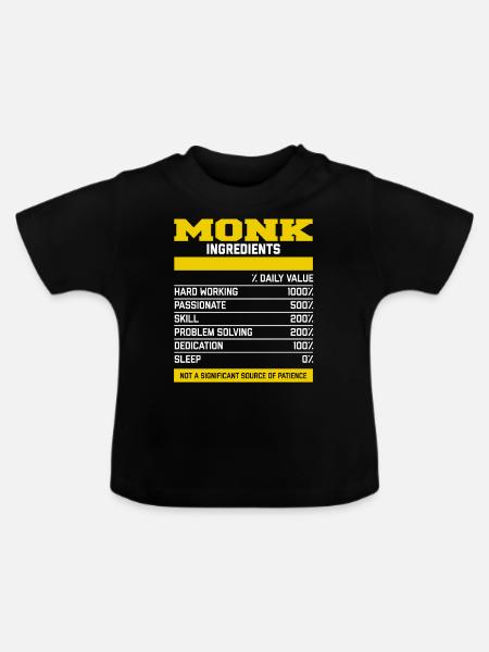 Nice Monk Ingredients T-Shirt - Baby Bio-T-Shirt mit Rundhals - Schwarz
