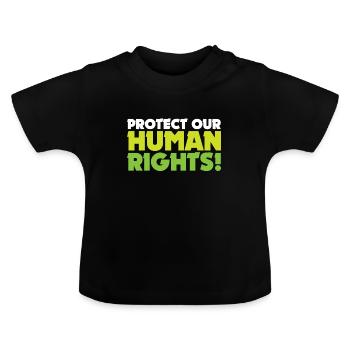 Human Rights Gift Demo Protest - Baby Organic T-Shirt with Round Neck - black - Front