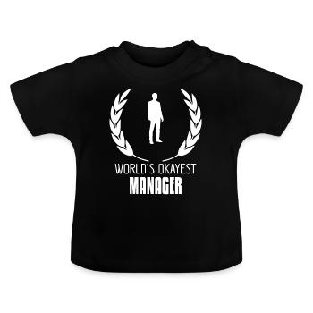Manager - Baby Organic T-Shirt with Round Neck - black - Front
