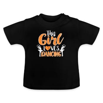 Cette fille aime la danse - T-shirt bio col rond Bébé - noir - Devant