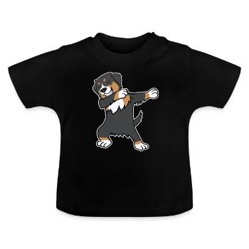 Cadeau de danse pour chien de montagne bernois - T-shirt bio col rond Bébé - noir - Devant