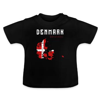 Dänemark - Baby Bio-T-Shirt mit Rundhals - Schwarz - Vorne