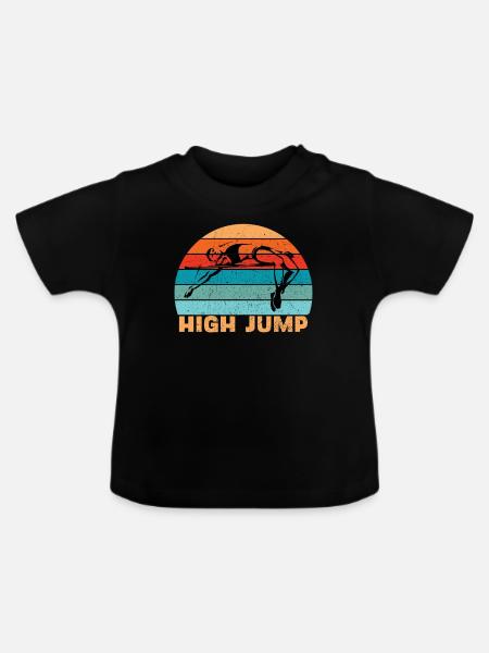 Hochsprung Leichtathletik - Baby Bio-T-Shirt mit Rundhals - Schwarz