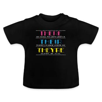 English grammar lesson grammar police - Baby Organic T-Shirt with Round Neck - black - Front
