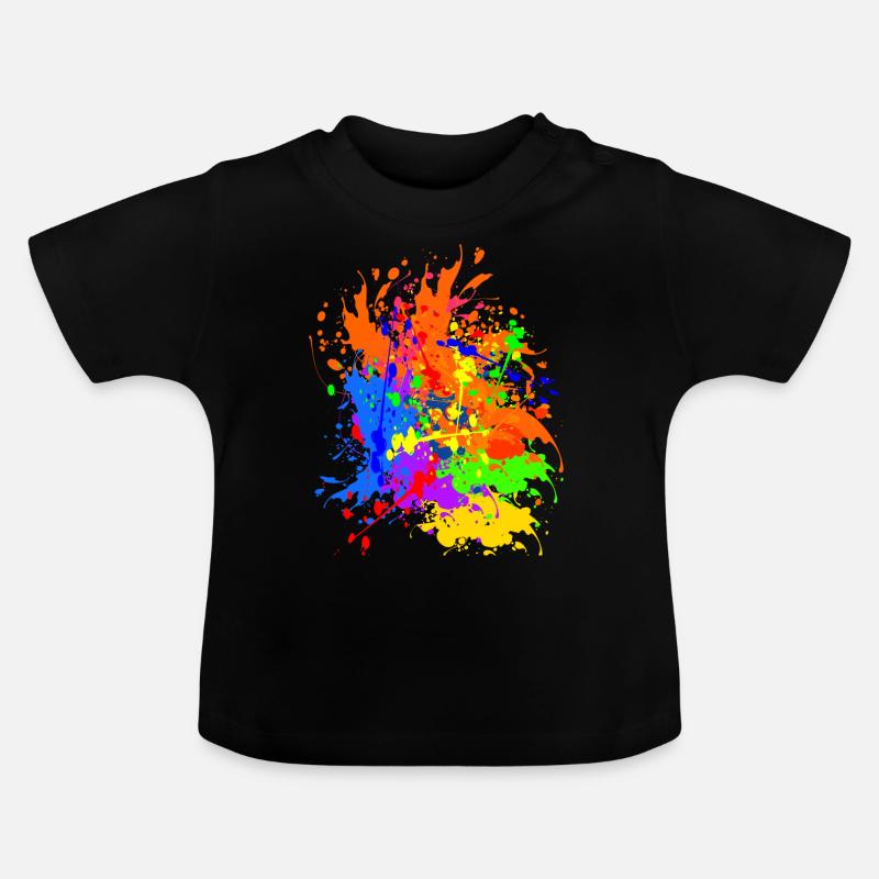 éclaboussure - T-shirt bio col rond Bébé - noir