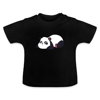 Panda - T-shirt bio col rond Bébé - noir - Devant