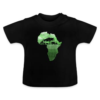 Afrique - T-shirt bio col rond Bébé - noir - Devant