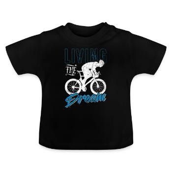 Cycling cycling - Baby Organic T-Shirt with Round Neck - black - Front