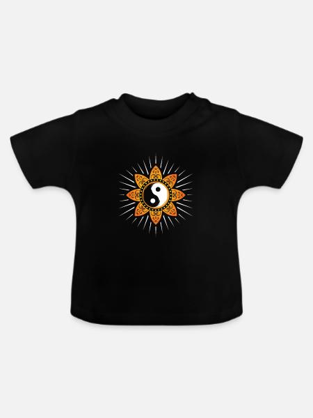 Yin yang - Baby Bio-T-Shirt mit Rundhals - Schwarz