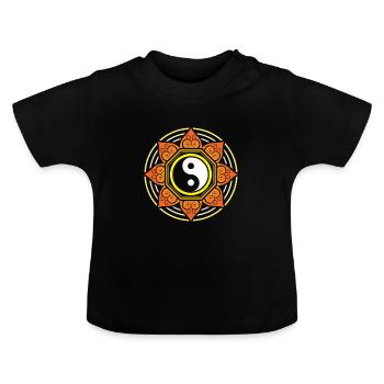 Yin yang - T-shirt bio col rond Bébé - noir - Devant