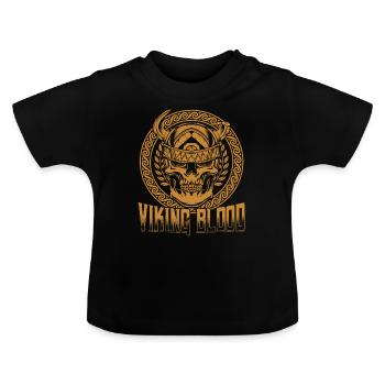Wikinger - Baby Bio-T-Shirt mit Rundhals - Schwarz - Vorne