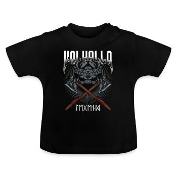 Wikinger - Baby Bio-T-Shirt mit Rundhals - Schwarz - Vorne