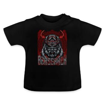 Wikinger - Baby Bio-T-Shirt mit Rundhals - Schwarz - Vorne