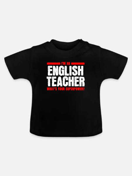 Englischlehrer Englischer Supermachtlehrer - Baby Bio-T-Shirt mit Rundhals - Schwarz