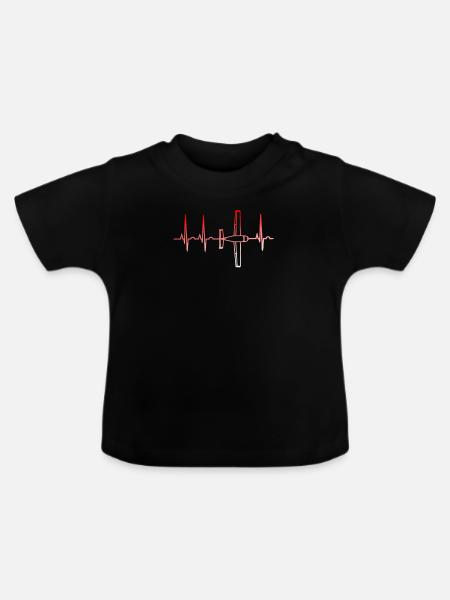 ECG avion battement de coeur - T-shirt bio col rond Bébé - noir