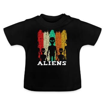 Alien - Baby Bio-T-Shirt mit Rundhals - Schwarz - Vorne