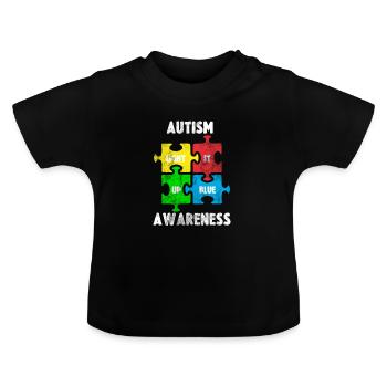 autisme - T-shirt bio col rond Bébé - noir - Devant