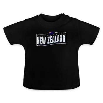 Neuseeland - Baby Bio-T-Shirt mit Rundhals - Schwarz - Vorne
