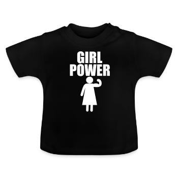 Girl Power - Baby Bio-T-Shirt mit Rundhals - Schwarz - Vorne