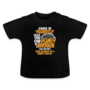Dachs - Baby Bio-T-Shirt mit Rundhals - Schwarz - Vorne