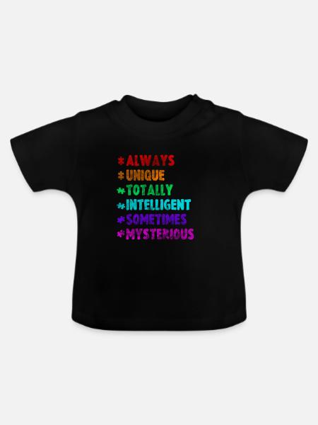 autisme - Ekologisk T-shirt med rund hals baby - svart