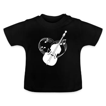 Double Bass - Double Bass - Double Bassist - Heart - Baby Organic T-Shirt with Round Neck - black - Front