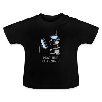 Machine Learning Ai - Baby Organic T-Shirt with Round Neck - black - Front