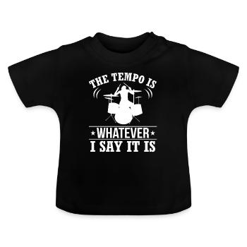 Drums - Baby Organic T-Shirt with Round Neck - black - Front