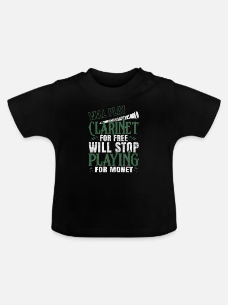 Klarinette - Baby Bio-T-Shirt mit Rundhals - Schwarz