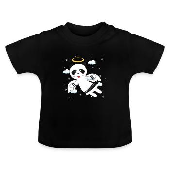 Panda Engel - Baby Bio-T-Shirt mit Rundhals - Schwarz - Vorne