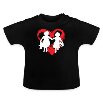 Sister Heart - Baby Bio-T-Shirt mit Rundhals - Schwarz - Vorne