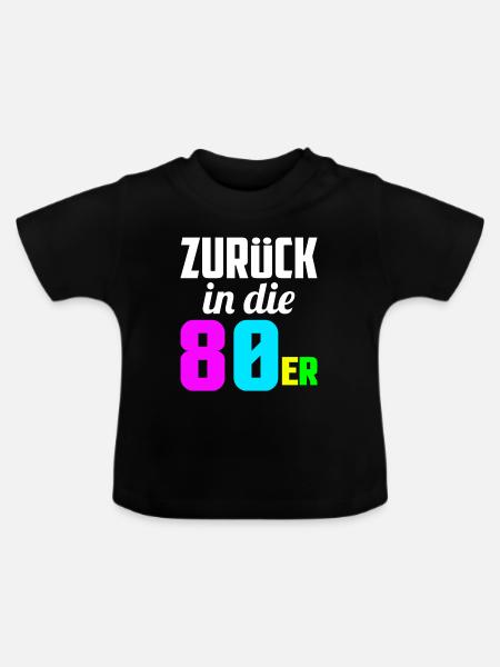 80er Jahre Eighties - Økologisk T-shirt til baby, rund hals - sort